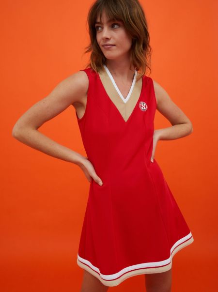 Max&Co. With Superga Cotton-Piqué Dress Red Women 2024 Dresses And Jumpsuits