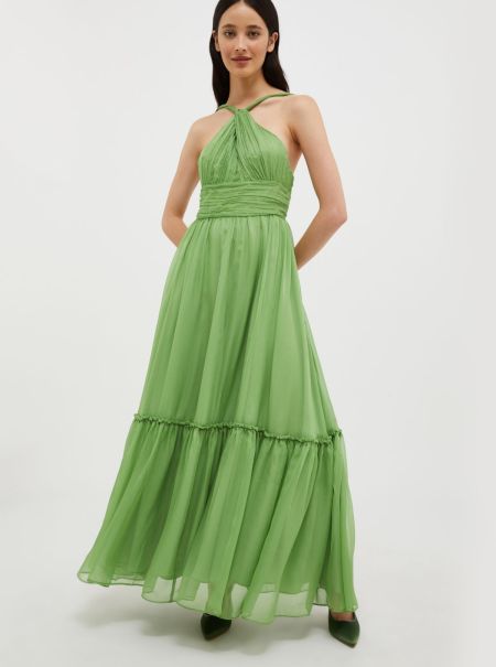 Green Chiffon Maxi Dress Custom Dresses And Jumpsuits Max&Co Women