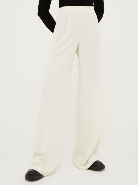 Suits Max&Co White Inviting Women Crepe Palazzo Trousers