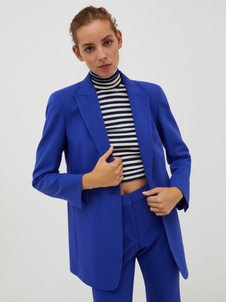 China Blue Women Latest Suits Double-Faced Blazer Max&Co
