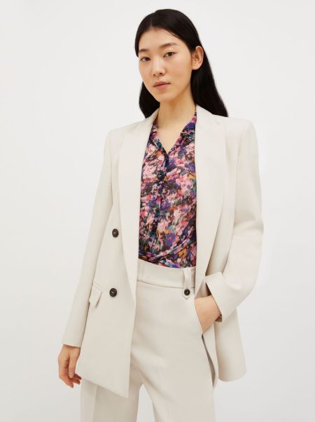Ice Suits Women Max&Co Exclusive Double-Breasted Canvas Blazer