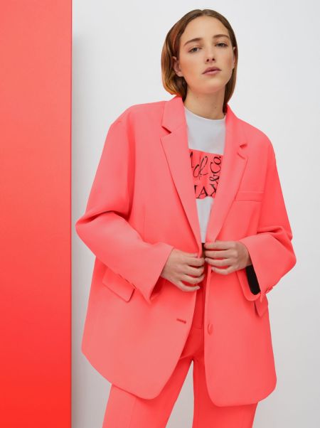 Quick De-Coated With Anna Dello Russo Oversized Blazer Women Max&Co Suits Shocking Pink