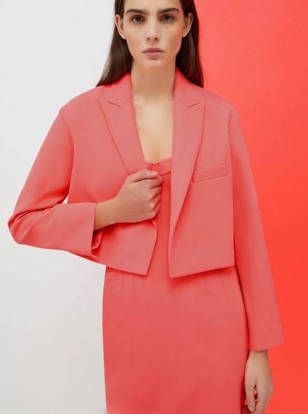 Suits Max&Co Women Offer De-Coated With Anna Dello Russo Cropped Jacket Shocking Pink