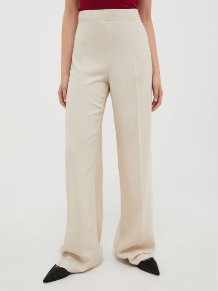 Max&Co Suits Beige Straight-Cut Satin Trousers Cheap Women