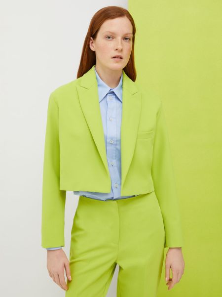 Max&Co De-Coated With Anna Dello Russo Cropped Jacket Acid Green Women Suits Nourishing