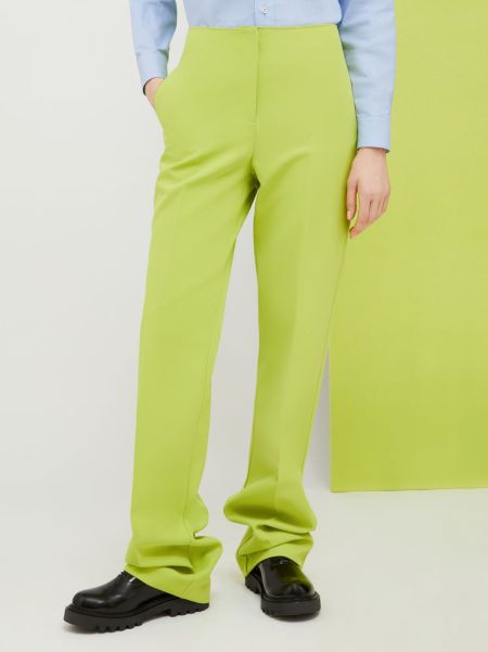 Bargain Suits De-Coated With Anna Dello Russo Straight-Fit Trousers Acid Green Women Max&Co