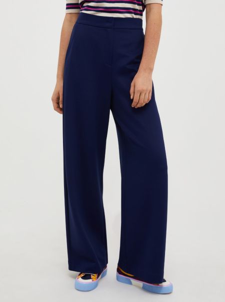Stretch-Jersey Trousers Cheap Women Suits Max&Co China Blue