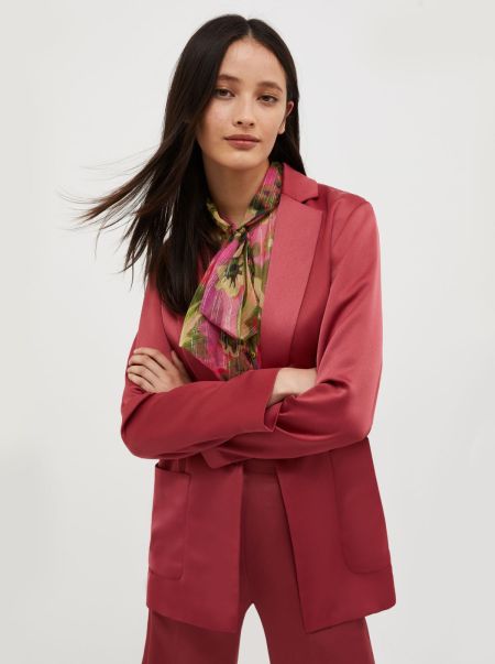 Store Envers-Satin Blazer Burgundy Max&Co Suits Women
