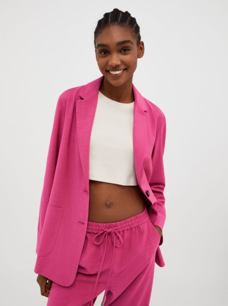 Exclusive Women Max&Co Suits Wool-Blend Blazer Fuchsia
