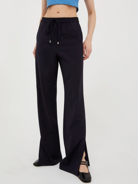 Suits Navy Blue Wool-Blend Trousers Max&Co Craft Women
