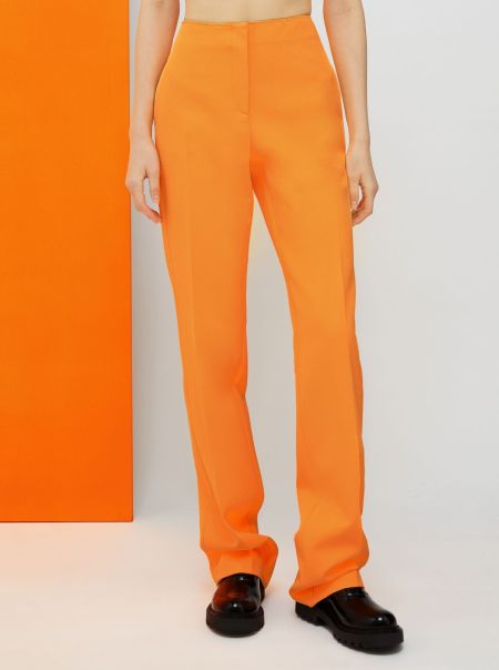 Mandarin Reduced De-Coated With Anna Dello Russo Straight-Fit Trousers Women Max&Co Suits