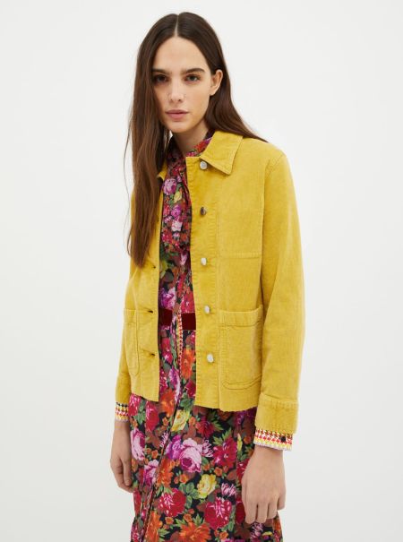 Suits Needlecord Jacket Functional Soft Yellow Max&Co Women