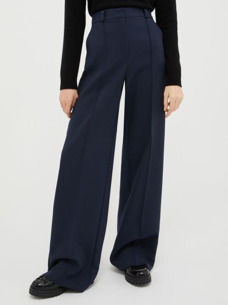 Max&Co Midnight Blue Women 2024 Relaxed-Fit Trousers Suits