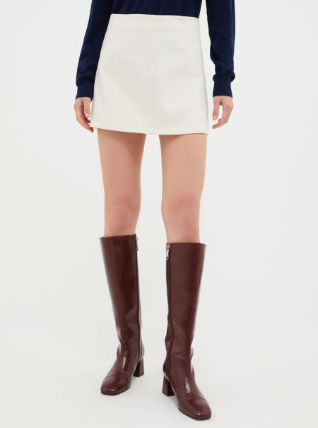Suits Women Sturdy Ivory Max&Co Flared Mini Skirt