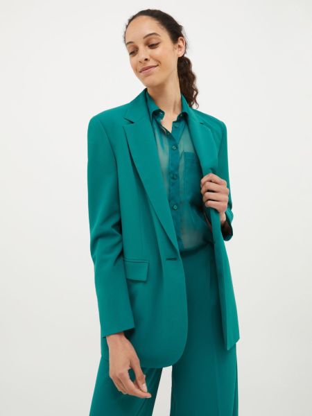 Savings Suits Oil Green Women Single-Breasted Crêpe Blazer Max&Co