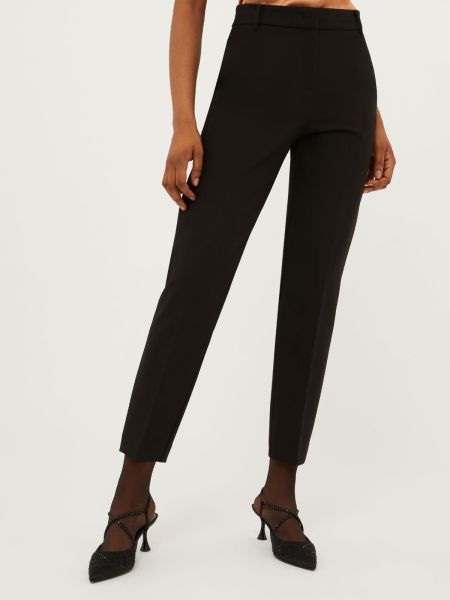 Slim-Fit Canvas Trousers Black Manifest Trousers Women Max&Co