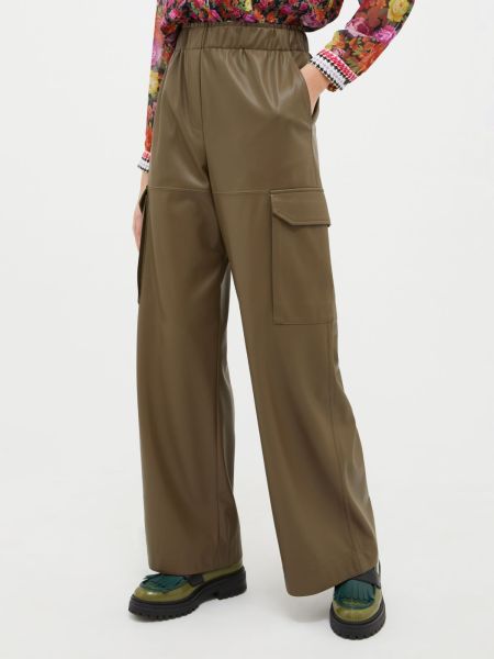 Trousers Ergonomic Coated-Jersey Cargo Trousers Women Max&Co Brown
