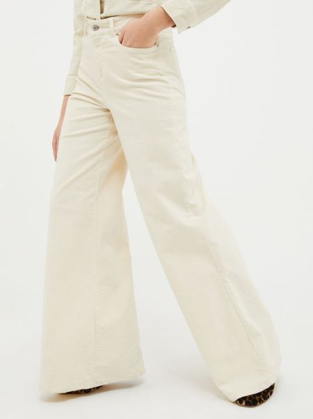Ivory Women Trousers Velvet Palazzo Trousers Max&Co Easy