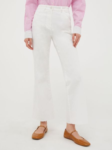 Cotton-Drill Trousers Max&Co Custom Women Trousers Optic White