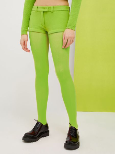 Acid Green De-Coated With Anna Dello Russo Wool-Blend Shorts Trousers Women Max&Co Sturdy