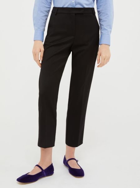 Women Slim Flannel Trousers Trousers Black Max&Co Trending