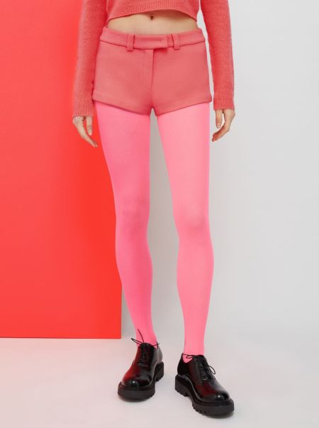 Women Shocking Pink Blowout Trousers De-Coated With Anna Dello Russo Wool-Blend Shorts Max&Co