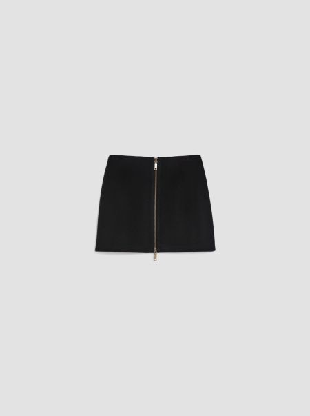 Skirts Offer Women Wool-Broadcloth Mini Skirt Black Max&Co