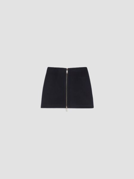 Women Wool-Broadcloth Mini Skirt Skirts Superior Midnight Blue Max&Co