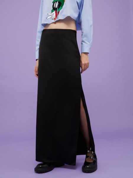 Black Budget Pencil Maxi Skirt Max&Co. With Looney Tunes Women Skirts