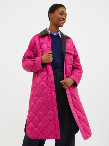 Plum Women Exceptional Puffer Jackets Reversible Quilted Coat Max&Co