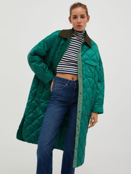 Reversible Quilted Coat Women Max&Co Dark Green Proven Puffer Jackets