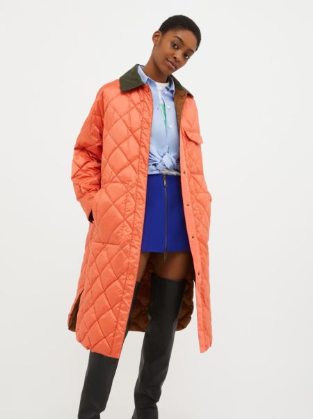 Max&Co Women Reversible Quilted Coat Terracotta Blowout Puffer Jackets