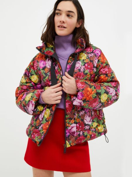 Floral Padded Puffer Jacket Max&Co Women Versatile Puffer Jackets Lilac Pattern