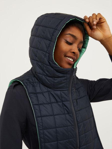 Women Max&Co Guaranteed Reversible Hooded Collar Puffer Jackets Ultramarine