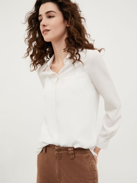 Pioneer Long-Sleeved Crêpe-De-Chine Shirt Shirts And Tops Women Max&Co White