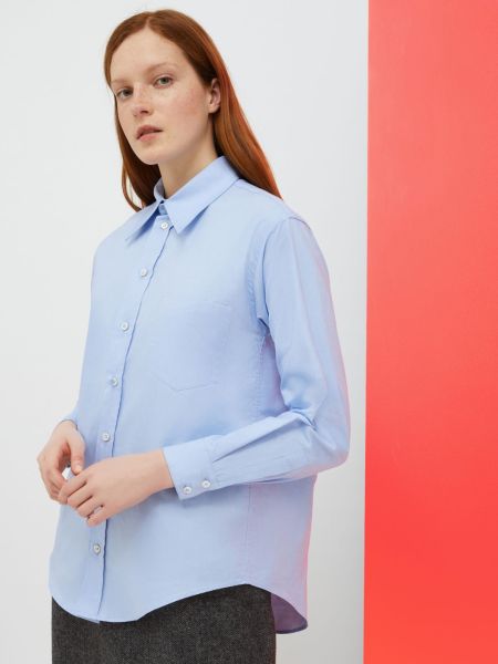 Women Light Blue Store De-Coated With Anna Dello Russo Cotton Oxford Shirt Max&Co Shirts And Tops