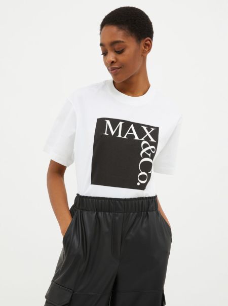 New Logo-Print T-Shirt Max&Co Women Sweatshirts And T-Shirts Black