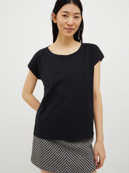 Cotton-Jersey T-Shirt Women Max&Co Practical Black Sweatshirts And T-Shirts