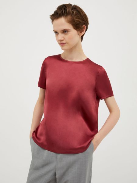 Burgundy Silk-Satin T-Shirt Max&Co Organic Sweatshirts And T-Shirts Women