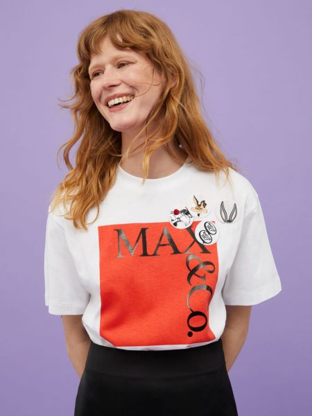 Logo T-Shirt Max&Co. With Looney Tunes Women Optical White Sweatshirts And T-Shirts Shop