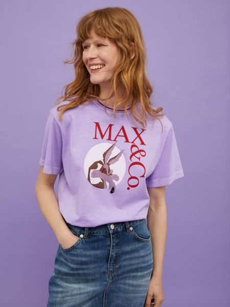 Perfect Sweatshirts And T-Shirts Lilac Logo-Print T-Shirt Max&Co. With Looney Tunes Women