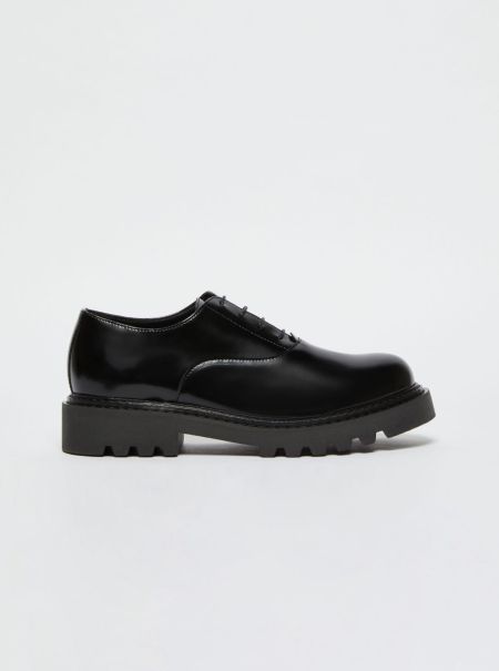 Women Bold Black Max&Co De-Coated With Anna Dello Russo Oxford Shoes Shoes