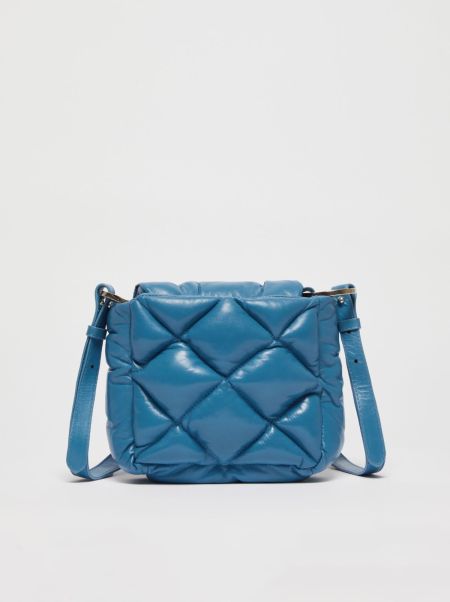 Matelassé Nappa-Leather Mini Bag Women Max&Co Bags Sky-Blue Closeout