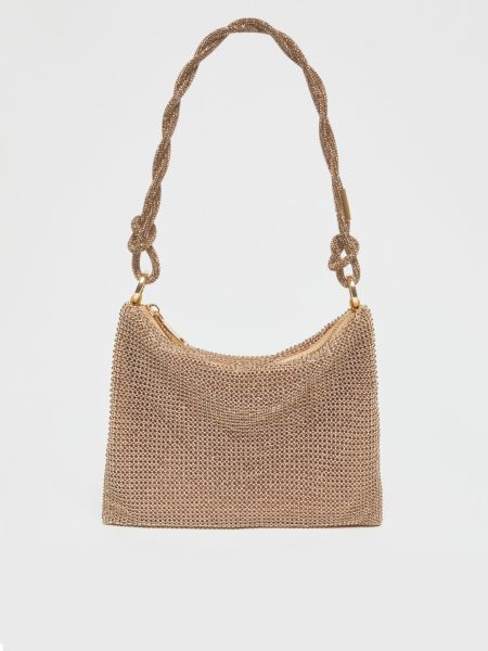 Discounted Bags Gold Max&Co Rhinestone Clutch Women