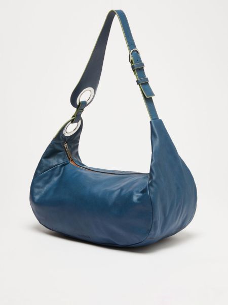 Bags Secure Max&Co Nappa-Leather Maxi Bag Women Cornflower Blue