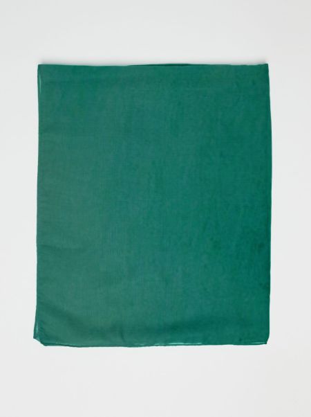 Emerald Green Women Scarves And Hats Wholesome Max&Co Large Voile Scarf