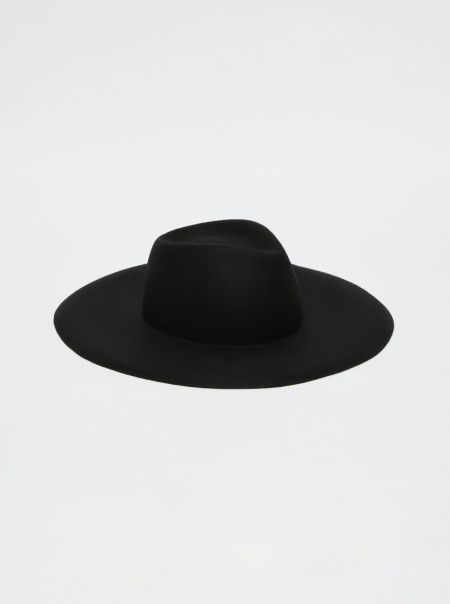 Max&Co Store Black Women Scarves And Hats De-Coated With Anna Dello Russowool-Felt Hat
