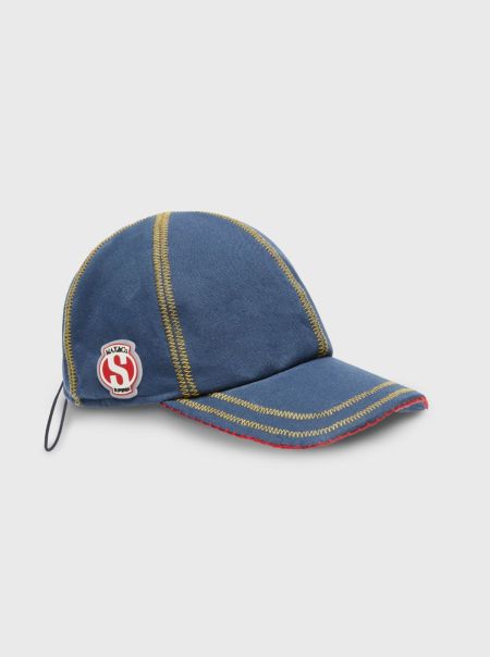 Scarves And Hats Exclusive Women Midnight Blue Max&Co. With Superga Canvas Baseball Cap