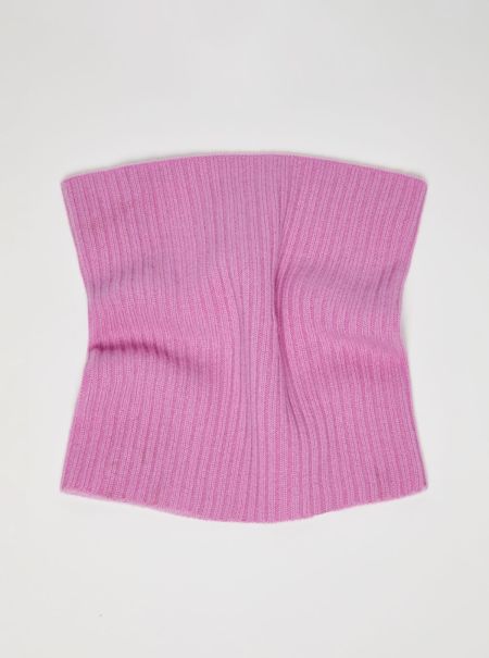 Scarves And Hats Women Closeout Ribbed Cashmere Neck Warmer Lilac Max&Co