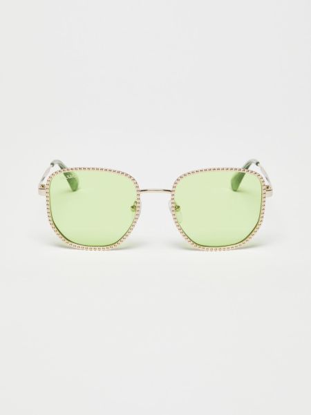 Apple Green Women Studded Metal Glasses Price Slash Max&Co Eyewear